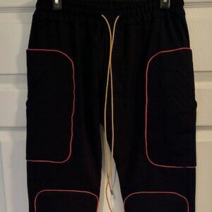 Rhude Men's Black and Red Joggers Sweatpants in Large